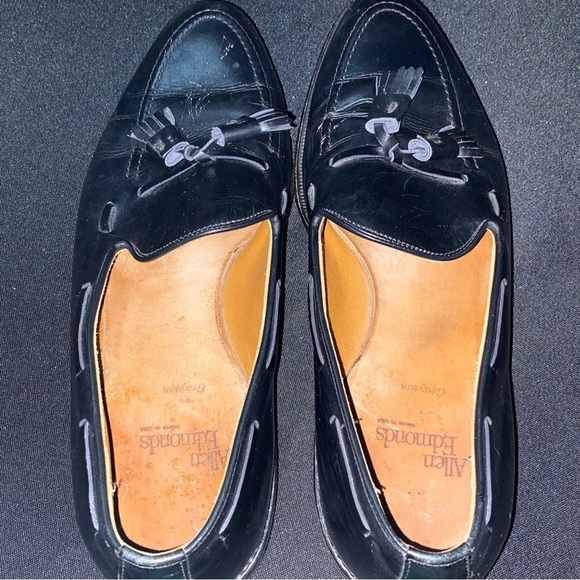 Allen Edmonds "GRAYSON" Men's Black Leather Tassel Loafers Size 10.5 - Picture 9 of 11